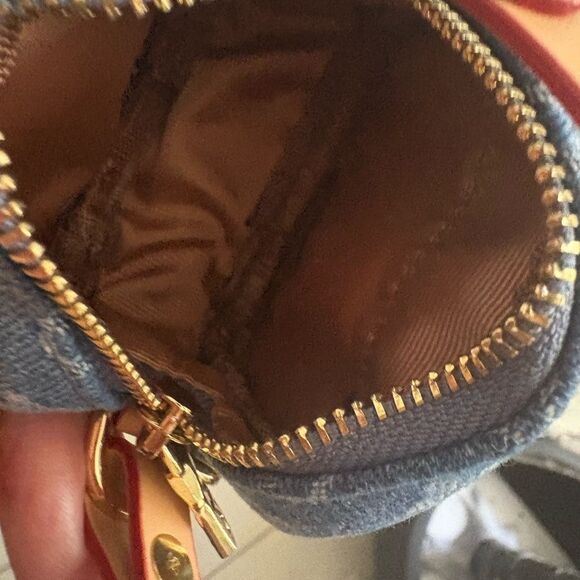 Hello kitty upcycled Louis Vuitton Denim Crossbody Bag with Chain - Picture 9 of 10